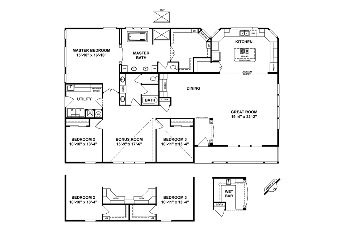 The GSP643K PLATINUM SERIES     GW Floor Plan