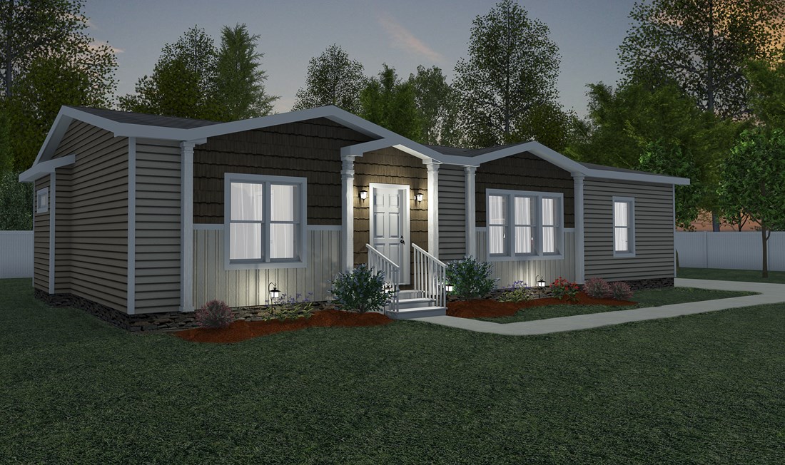 The THE WASHINGTON Exterior. This Manufactured Mobile Home features 3 bedrooms and 2 baths.