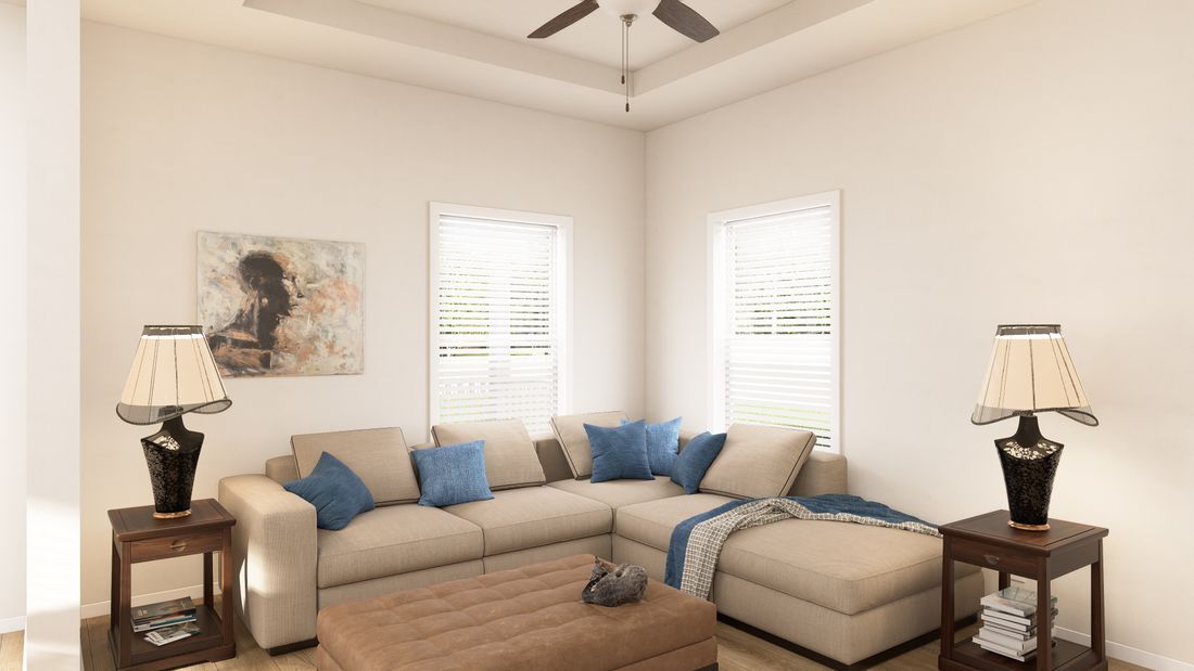 The ING362A MYRTLE              GW Living Room. This Manufactured Mobile Home features 2 bedrooms and 2 baths.