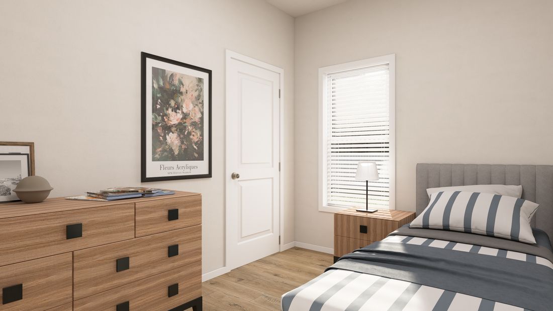 The ING362A MYRTLE              GW Bedroom. This Manufactured Mobile Home features 2 bedrooms and 2 baths.