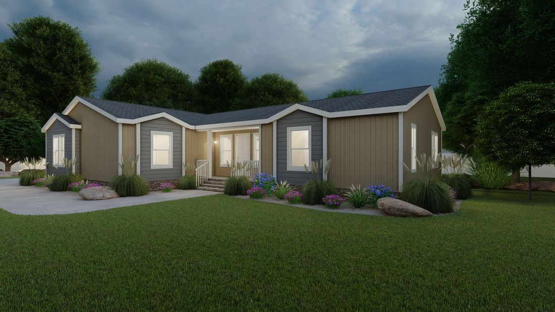 The ING621K TAMARACK     (FULL) GW Exterior. This Manufactured Mobile Home features 3 bedrooms and 2 baths.