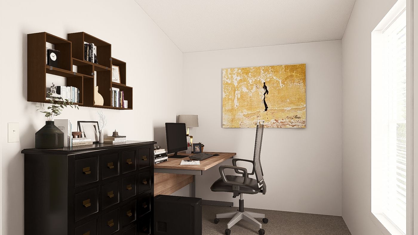 The DRM601M 60' DREAM Bedroom. This Manufactured Mobile Home features 1 bedroom and 2 baths.