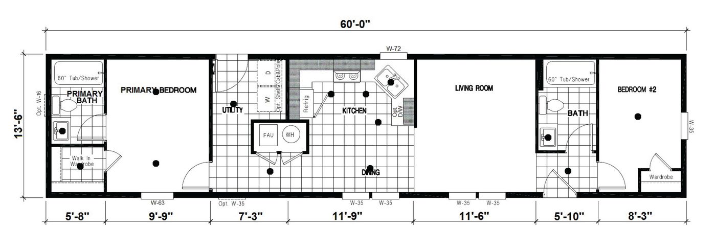 The DRM601M 60' DREAM Floor Plan