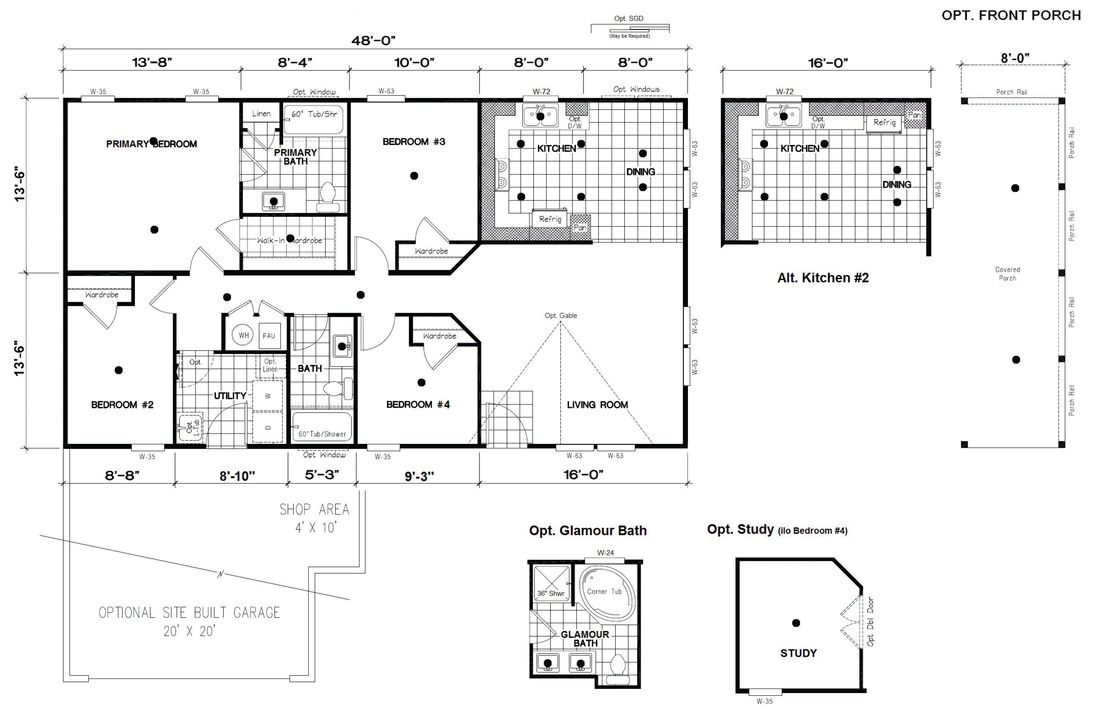 The DRM484F 48'              DREAM Floor Plan