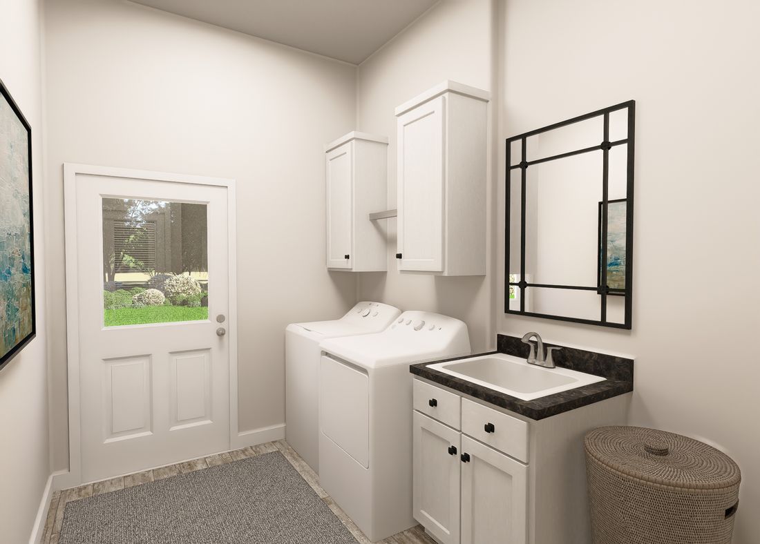 The ING601K WHITE PINE          GW Utility Room. This Manufactured Mobile Home features 3 bedrooms and 3 baths.