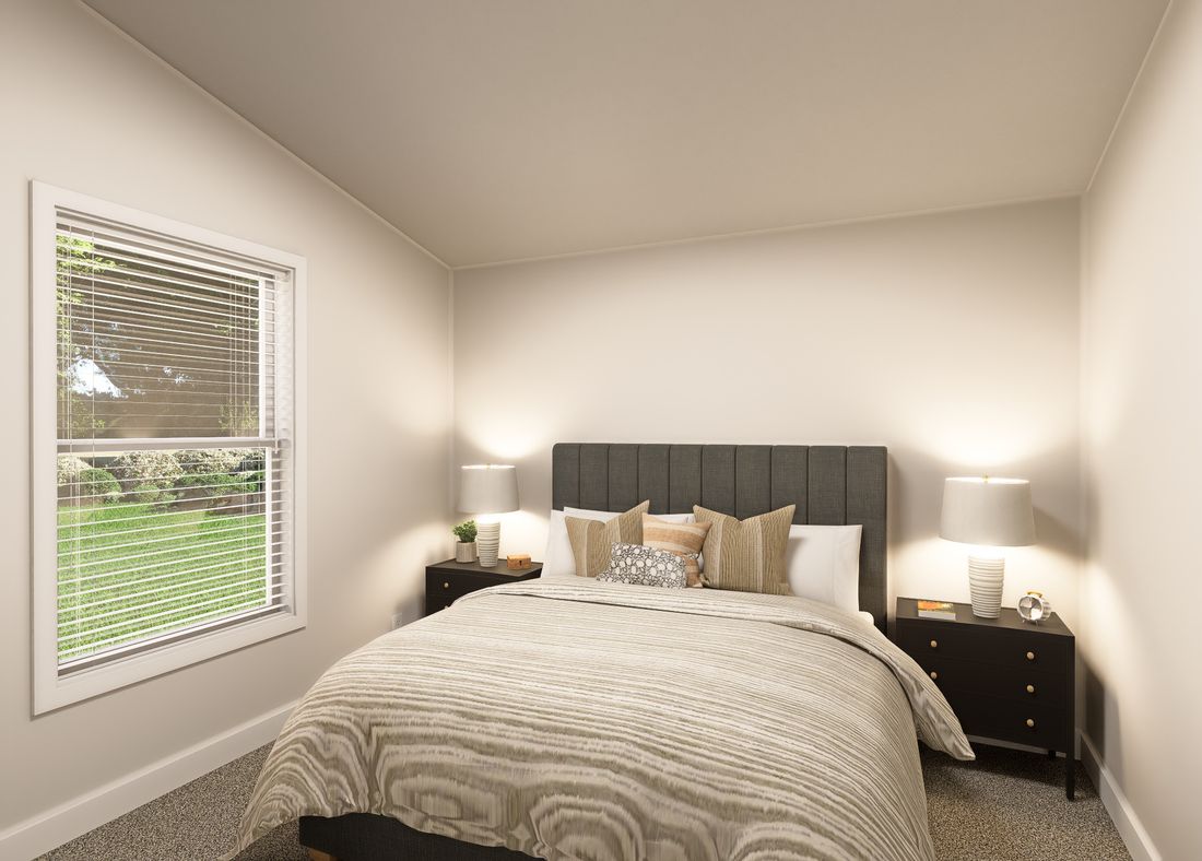The ING601K WHITE PINE          GW Bedroom. This Manufactured Mobile Home features 3 bedrooms and 3 baths.