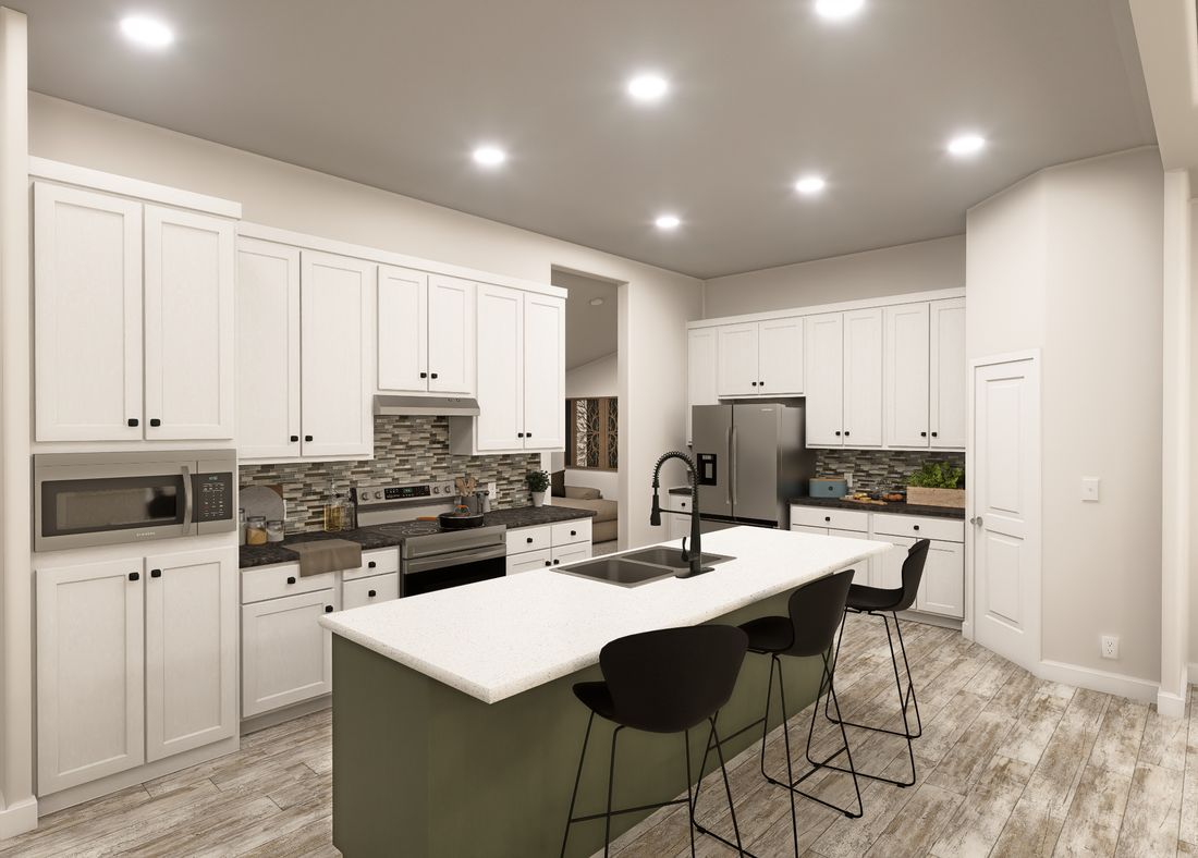 The ING601K WHITE PINE          GW Kitchen. This Manufactured Mobile Home features 3 bedrooms and 3 baths.