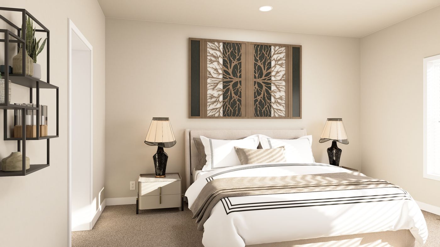 The ING764G WEEPING WILLOW GW Primary Bedroom. This Manufactured Mobile Home features 4 bedrooms and 2 baths.