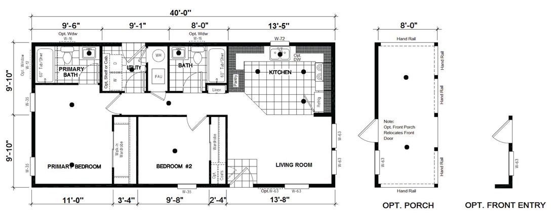 The DRM402P 2040'            DREAM Floor Plan