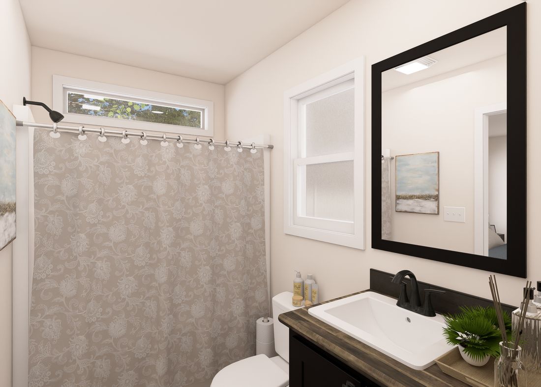The DRM402P 2040'            DREAM Primary Bathroom. This Manufactured Mobile Home features 2 bedrooms and 2 baths.