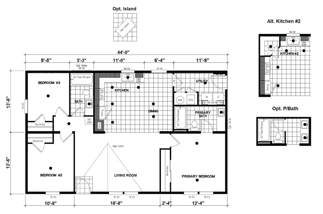 The DRM443F 44'              DREAM Floor Plan