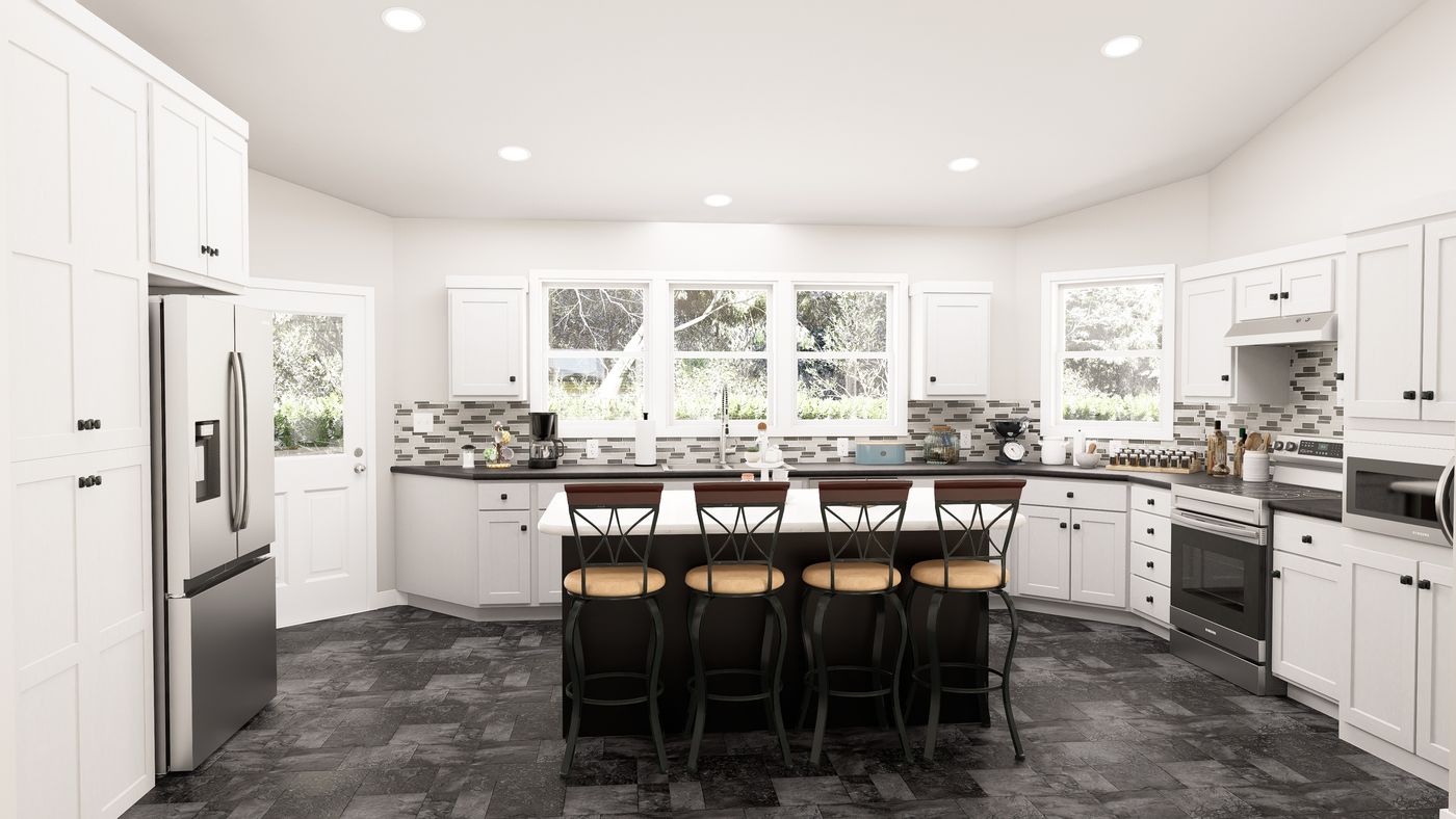 The ING602K GENERAL SHERMAN GW Kitchen. This Manufactured Mobile Home features 3 bedrooms and 2 baths.