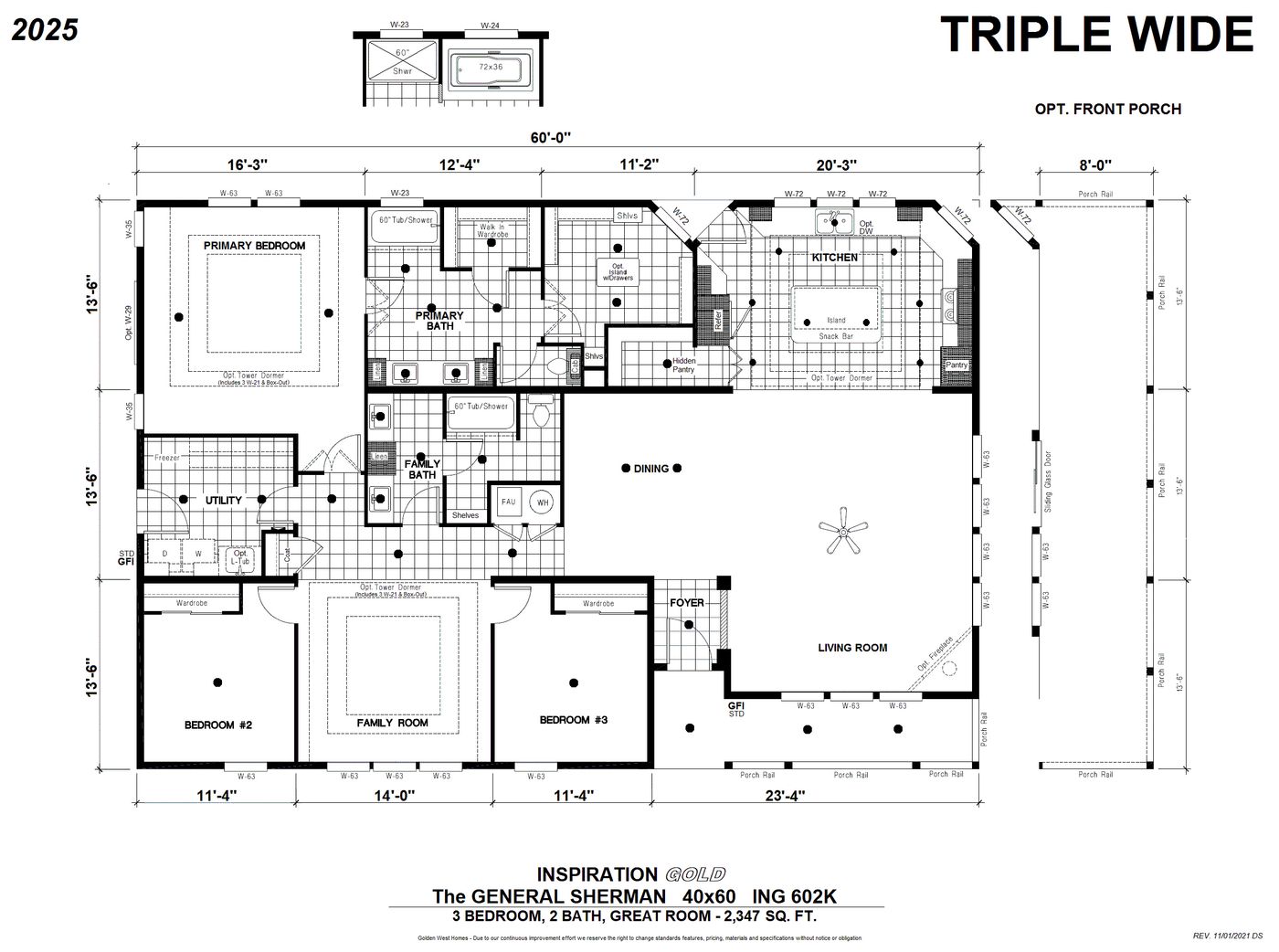 The ING602K GENERAL SHERMAN GW Floor Plan