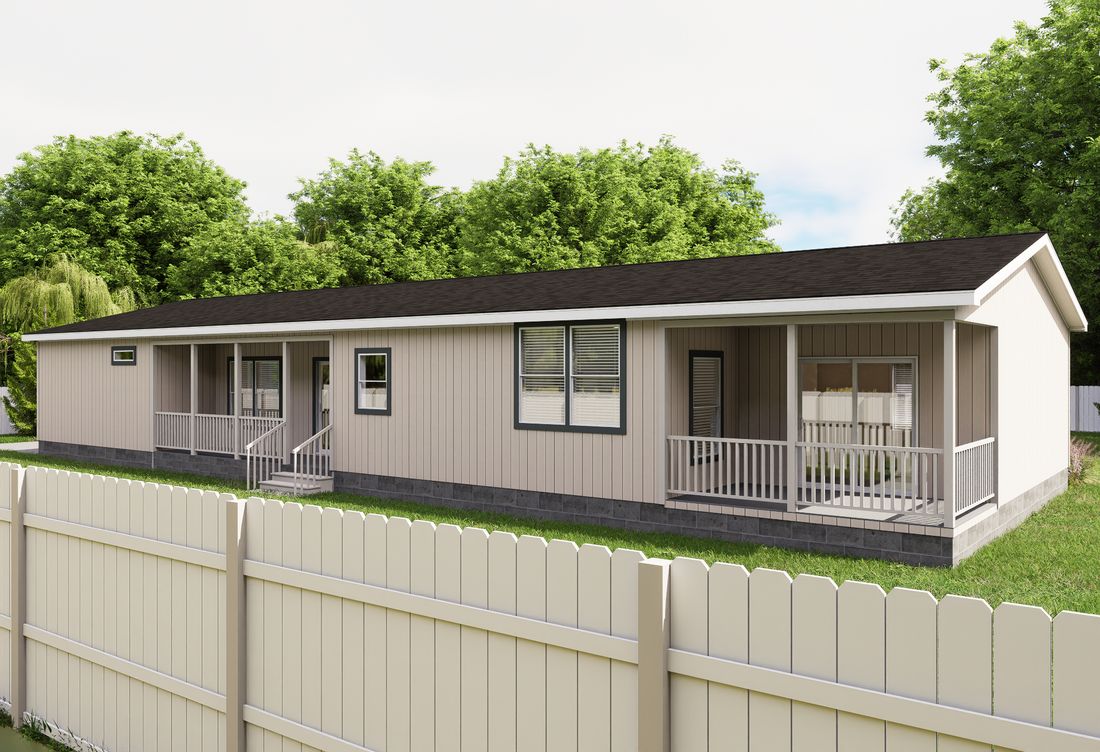 The ING763G PALM Exterior. This Manufactured Mobile Home features 3 bedrooms and 2 baths.