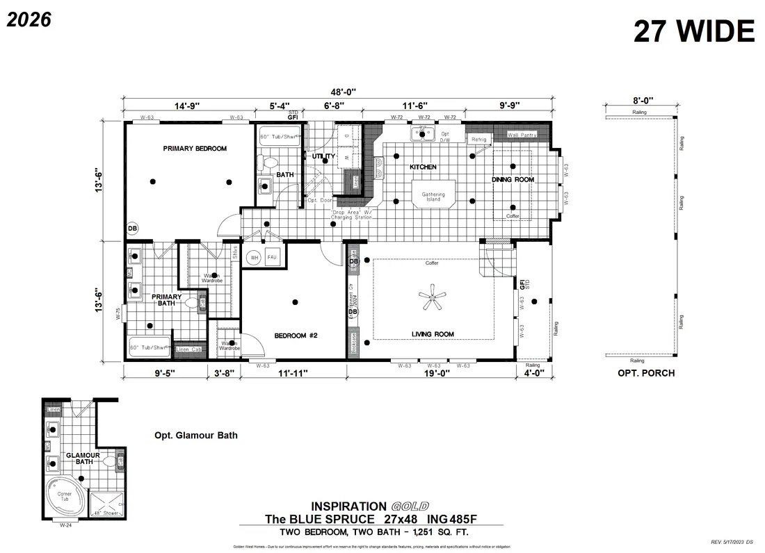 The ING485F BLUE SPRUCE         GW Floor Plan