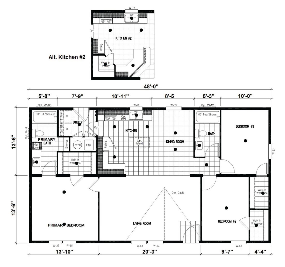 The DRM481F 48'              DREAM Floor Plan
